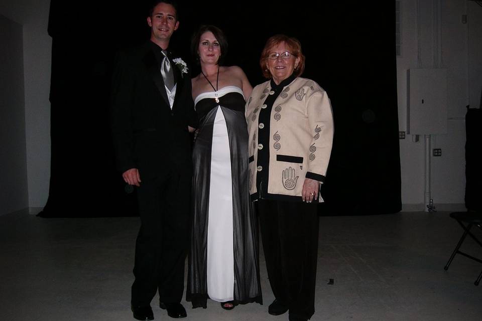 Rev. Judy Miller-Dienst with newlyweds Kale and Lynn Wasmuth, 11/12/11