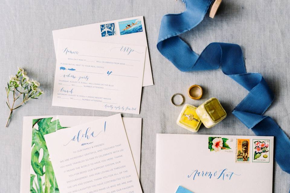 Hitch Studio offers ribbon for your wedding invitations!