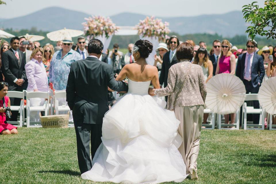 Outdoor wedding ceremony