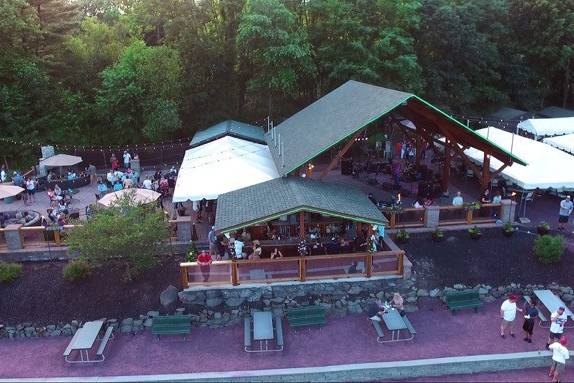 Aerial front view of the venue