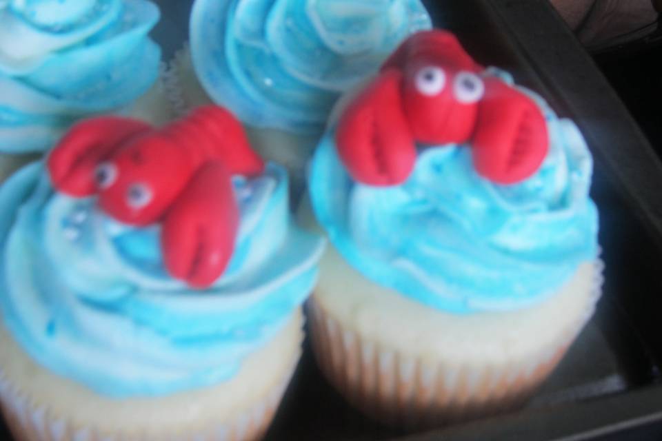 New England wedding...lobster cupcakes