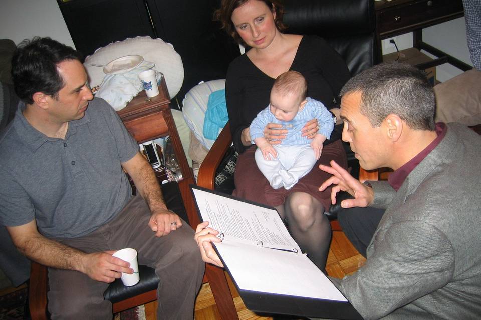 Rabbi / Chaplain Biber does baby welcomings