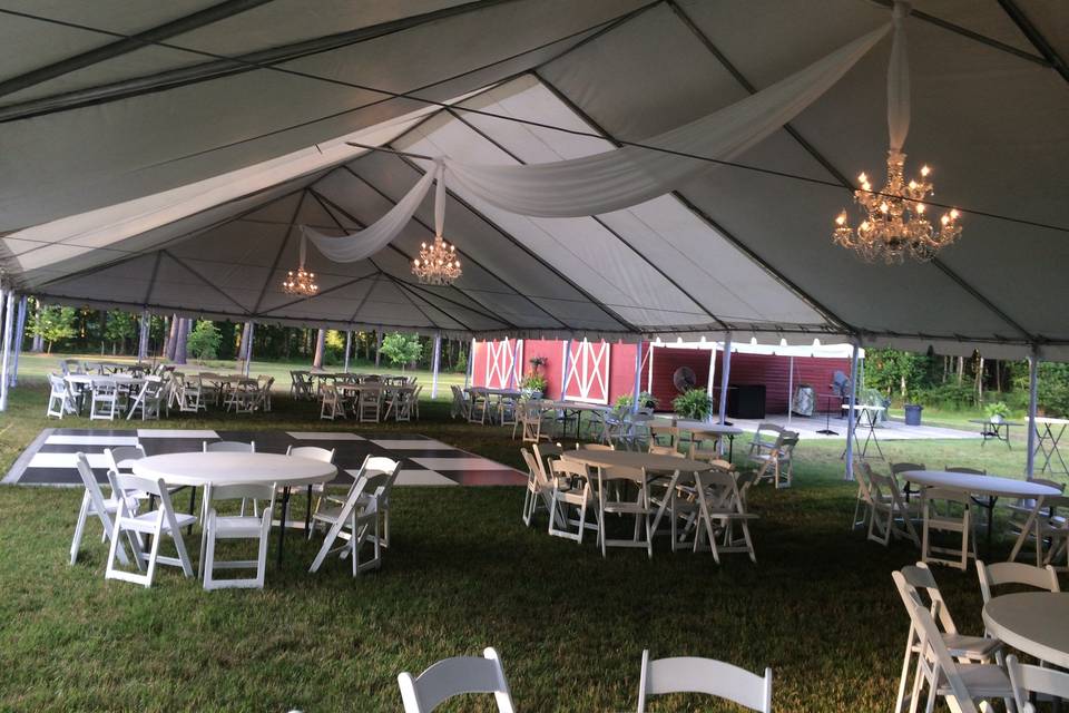 Tent chandeliers