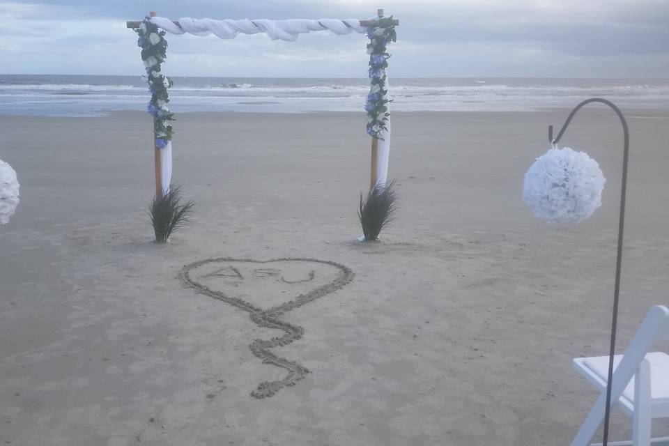 Wedding setup on the beach