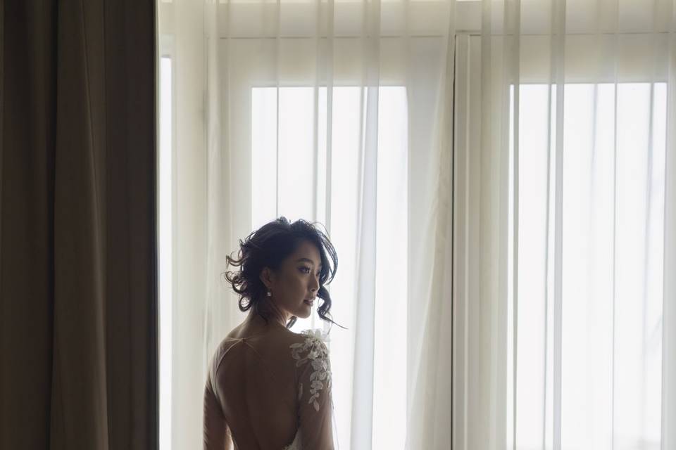 Bride getting ready