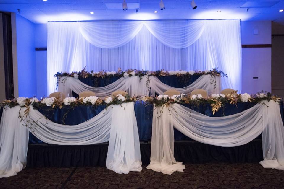 Head tables and backdrop