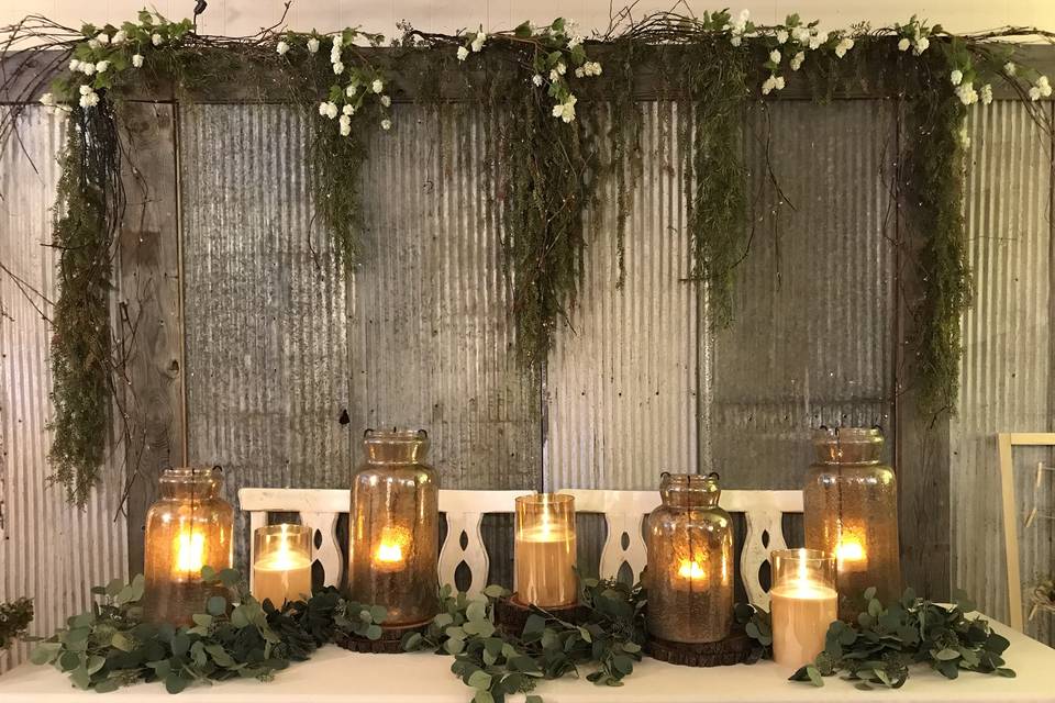 16' rustic metal backdrop