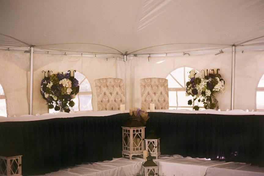 His & hers tent wedding