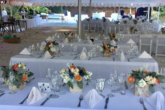 Under the tent