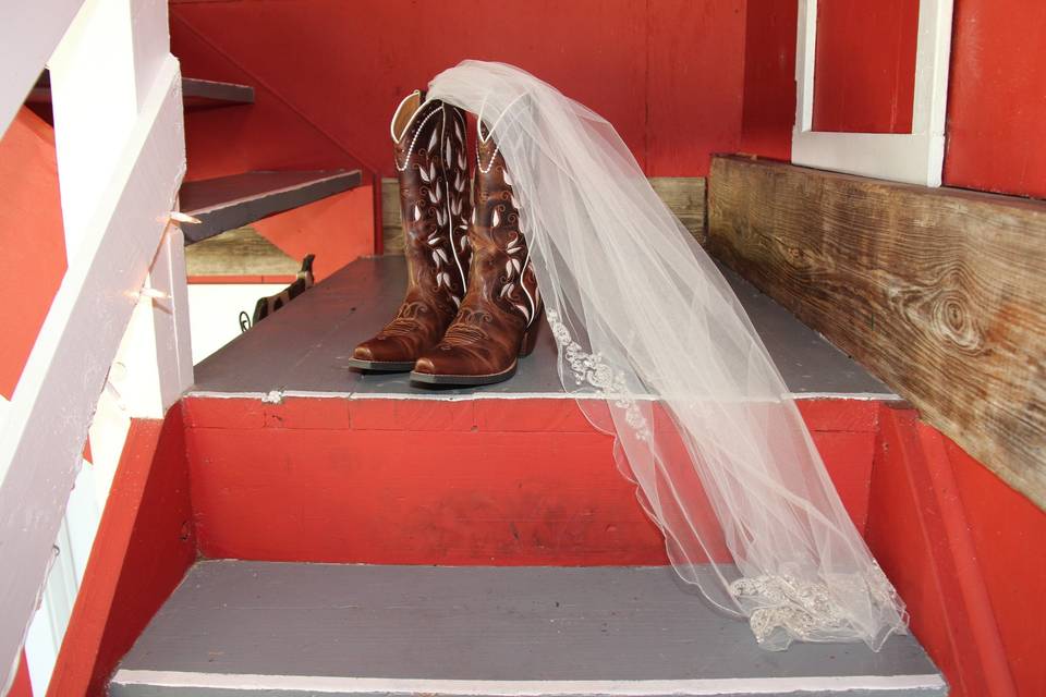 Rustic bridal boots