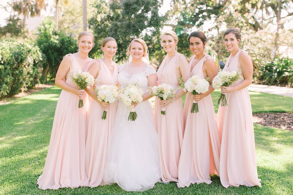 Blush pink dresses