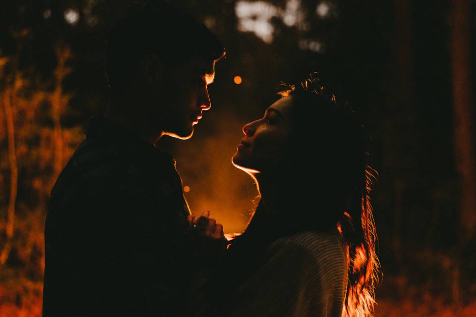 campfire engagement on the coast