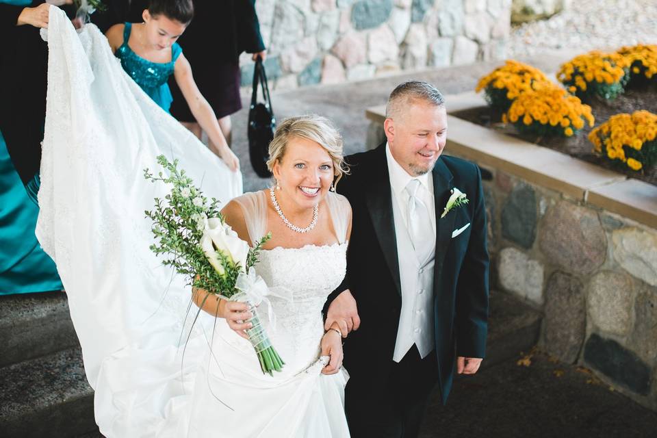 Escorting the bride