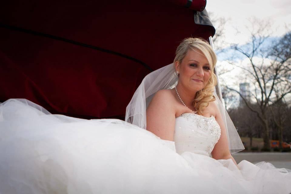 Bride in the carriage