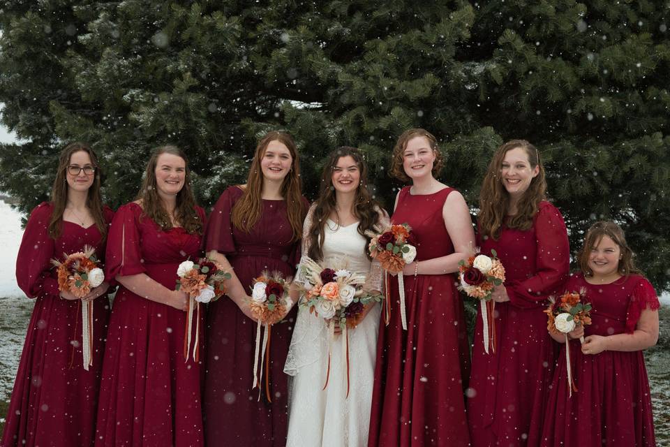 Bride and Bridesmaids