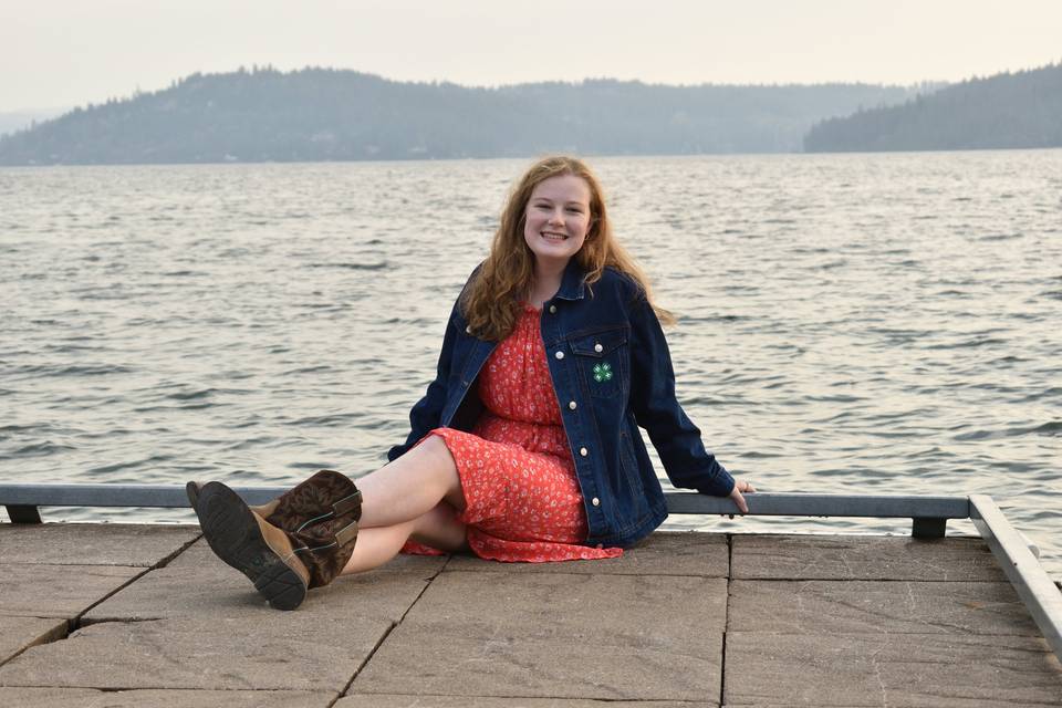 Girl on dock in Coeur d Alene