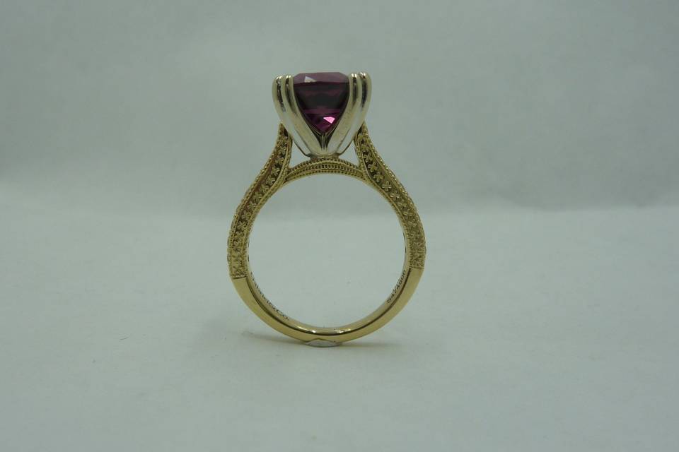 Split prong, unique engagement ring