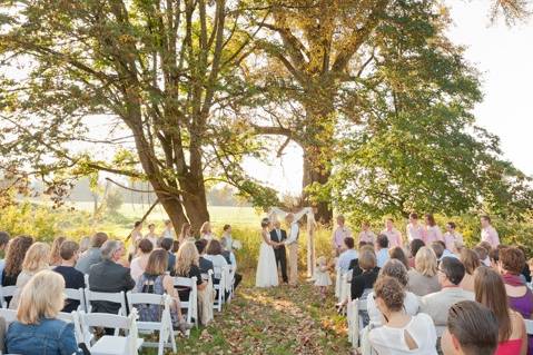 Ceremony in back field