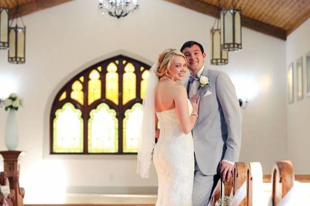 Newlyweds in the chapel