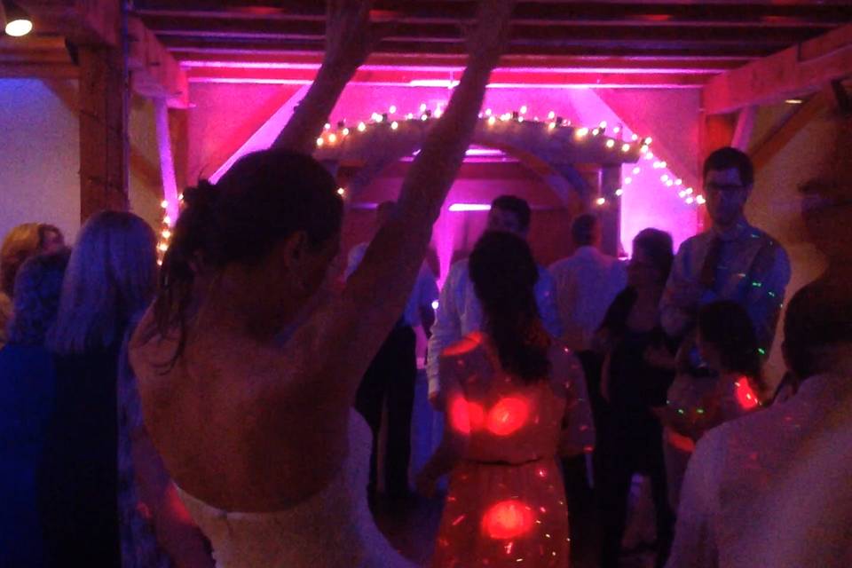 Bride having fun