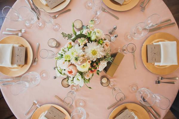 Table setup with centerpiece