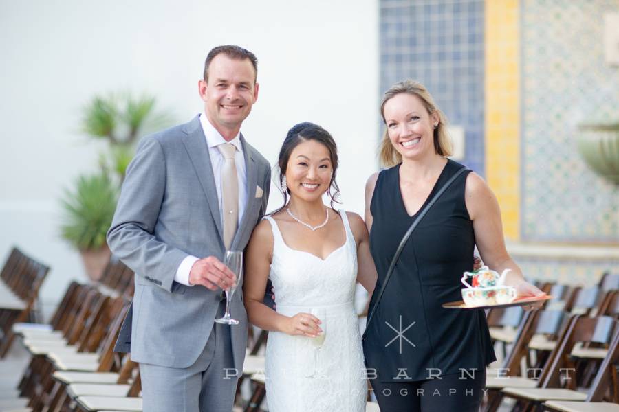 Kellene with bride and groom