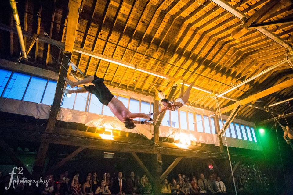 Emerald City Trapeze - Located in Seattle, boasts world class performers that can perform during your wedding!