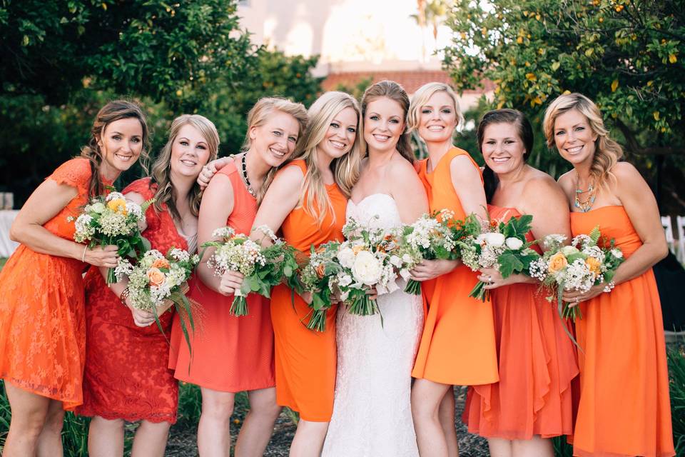 Bride and bridesmaid