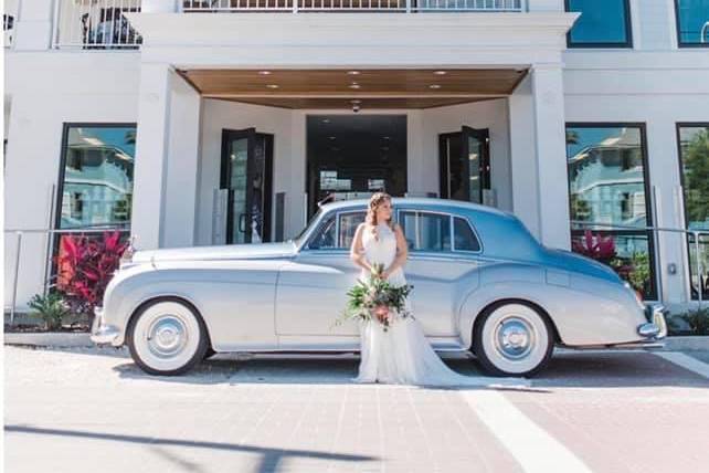 Classic car bride