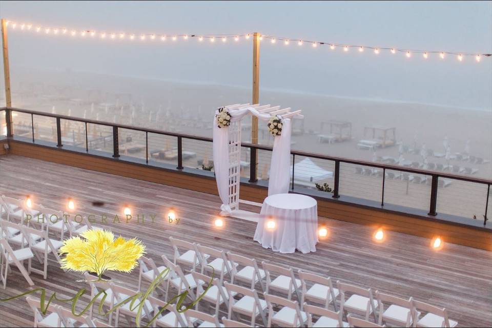 Outdoor wedding setup