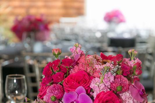 White wedding table setup