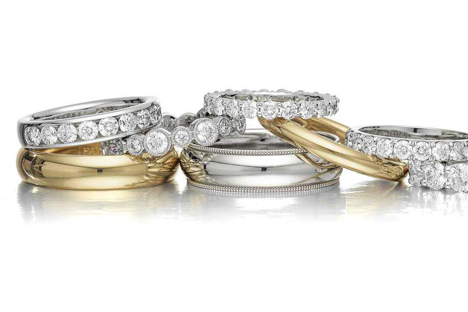 Silver and gold bands