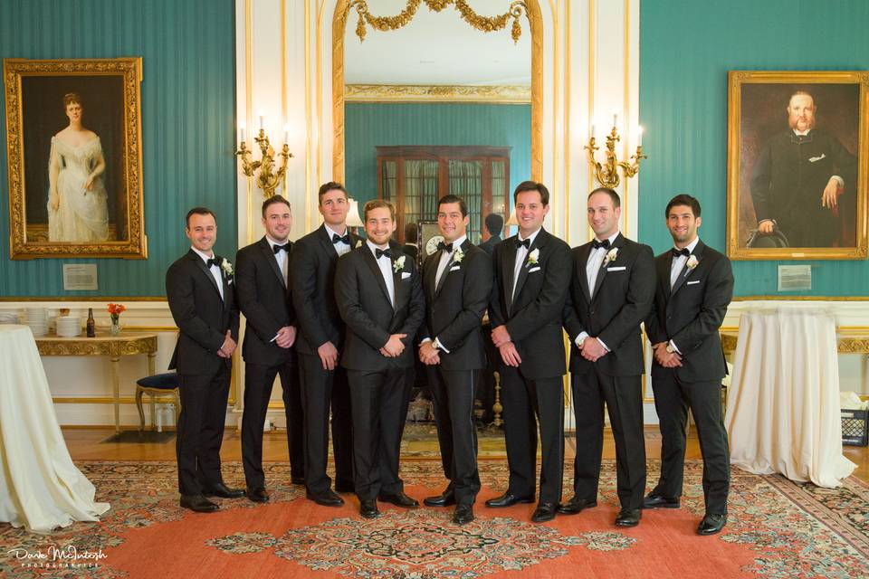 Monty and the groomsmen at the Engineers Club