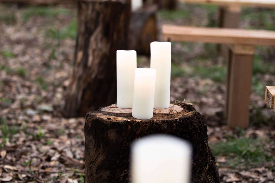 Candles in the grotto