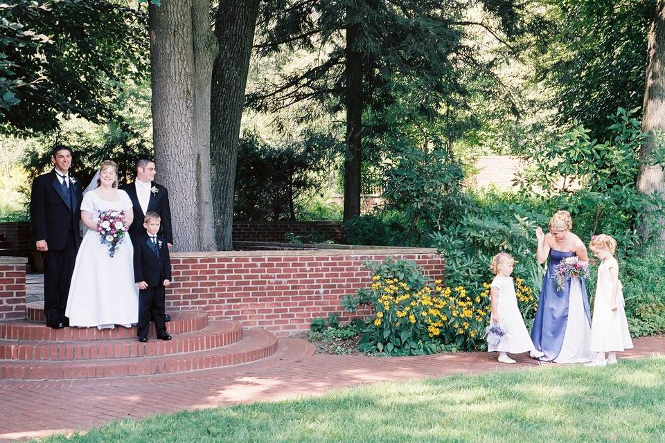 The bride and the kids