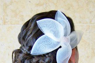 Messy updo flower accessory