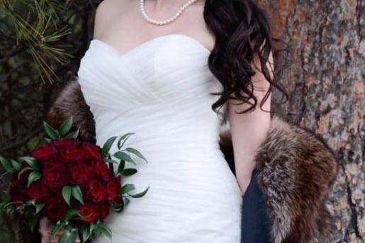 Boho Bride with Rose Halo