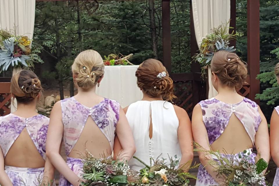 Bride and bridesmaids