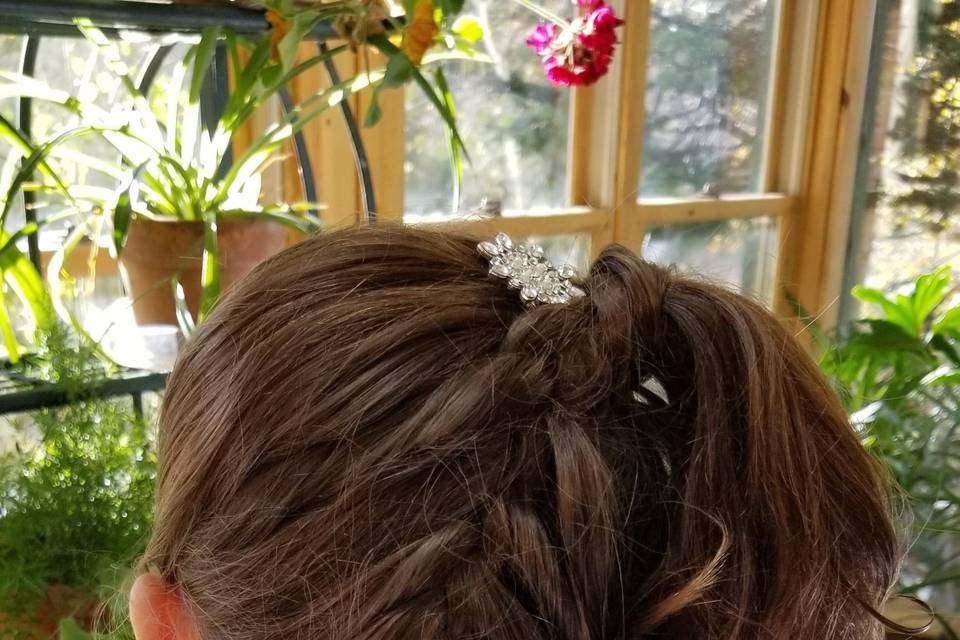 Updo with weaving