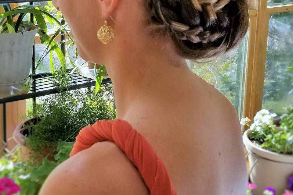 Side braid updo