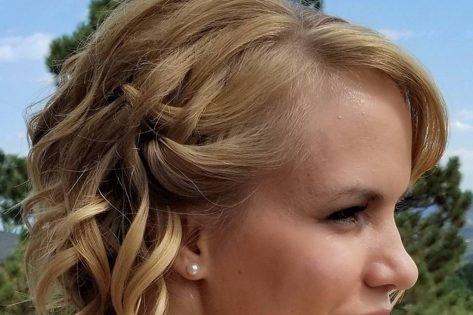 Blonde braided updo