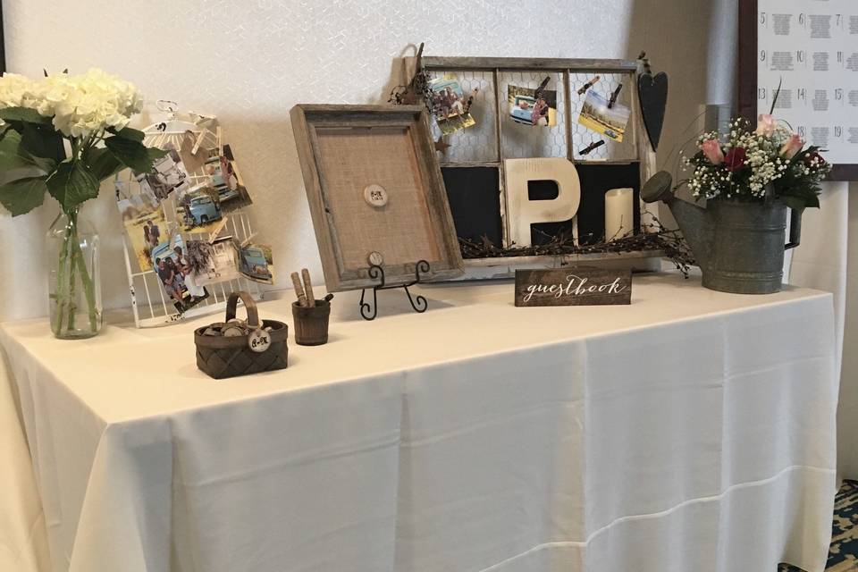 Reception welcome table