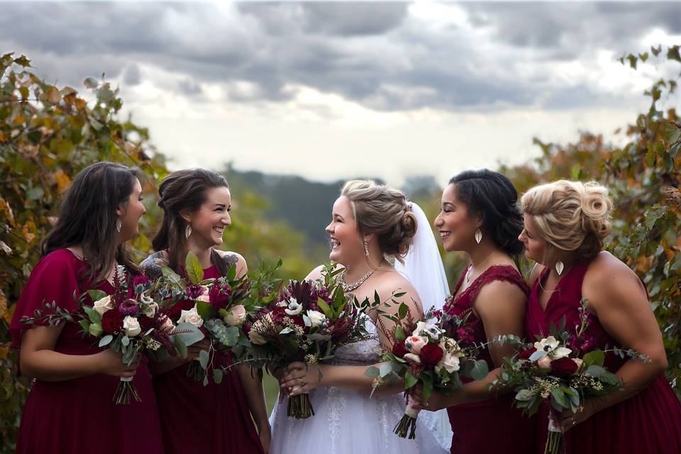 Bride Tribe in the Vineyards