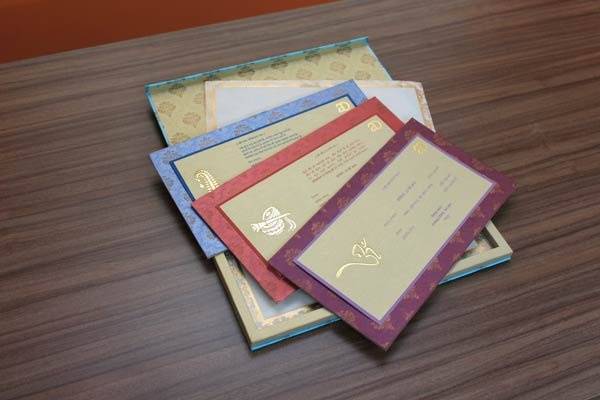 box invitations, satin invitations, custom invitations