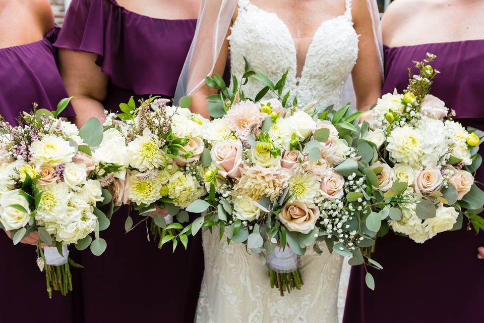 Holding bouquets