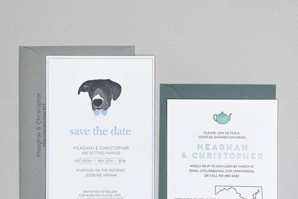 Bespoke save the date & shower