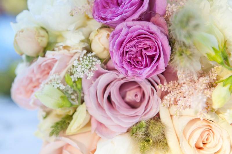 Kitten tails and blush beauty roses.  With A Natural Flair floral design the bride got just what she ordered.  The romance of the garden roses mimicked grandma's love for roses.