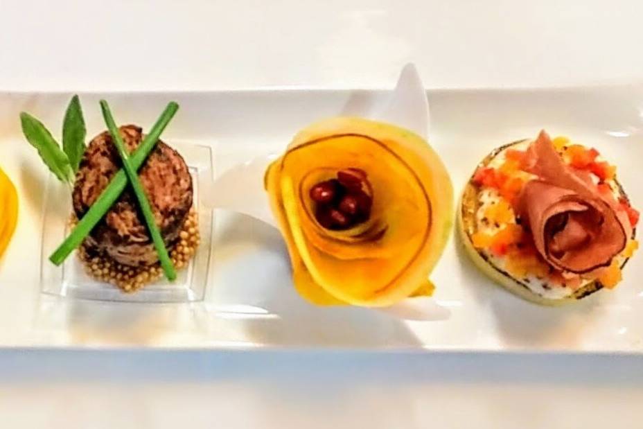 Create a custom sampler of hors d'oeuvre to impress your guests.  Choose as many, or few, as you like and we will design a fabulous presentation.