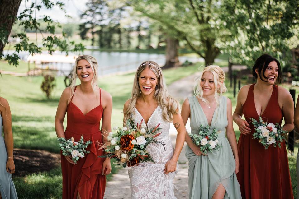 Emilee with bridesmaids