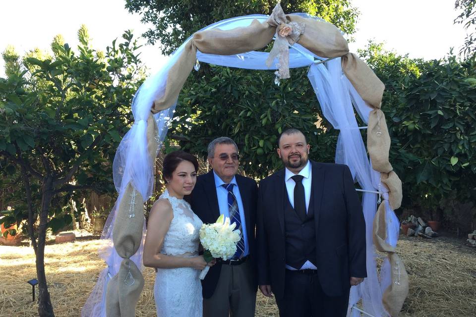 With the officiant